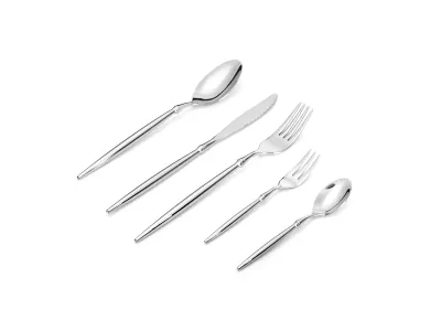 Fine Round-Stem Stainless Steel Flatware Set