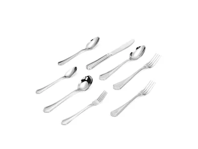 Pointed Sculpted Handle Stainless Steel Flatware Set