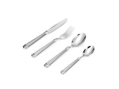 Fluted Collar Stainless Steel Flatware Set