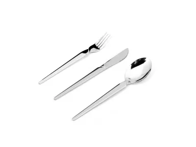 Three-Piece Minimal Stainless Steel Flatware Set