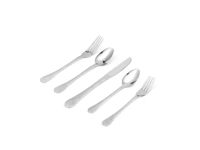 Classic Embossed Handle Stainless Steel Flatware Set
