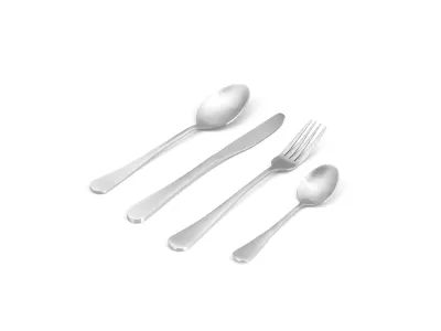 Satin Round Handle Stainless Steel Flatware Set