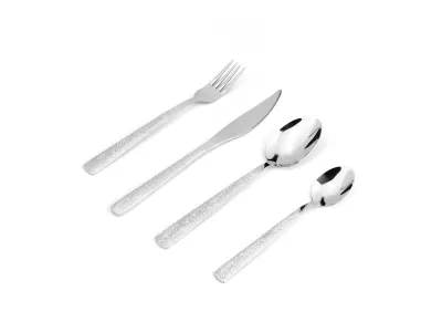 Sparkle-Textured Handle Stainless Steel Flatware Set