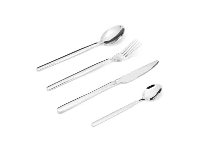 Minimalist Round-Handle Stainless Steel Flatware Set