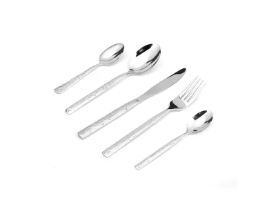 Floral Relief Handle Stainless Steel Flatware Set