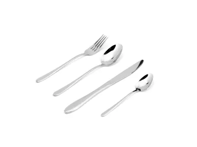 Beveled Ridge Stainless Steel Flatware Set
