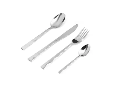 Scalloped-End Stainless Steel Flatware Set