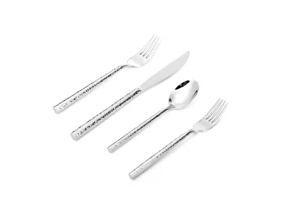 Dotted Border Handle Stainless Steel Flatware Set