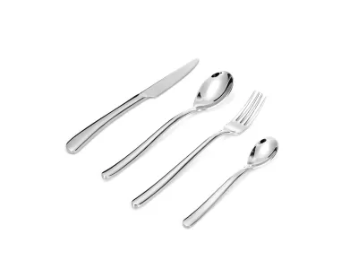 Rounded Minimalist Stainless Steel Flatware Set