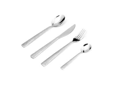 Tapered Texture Handle Stainless Steel Flatware Set