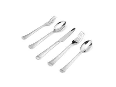 Lattice-Texture Stainless Steel Flatware Set
