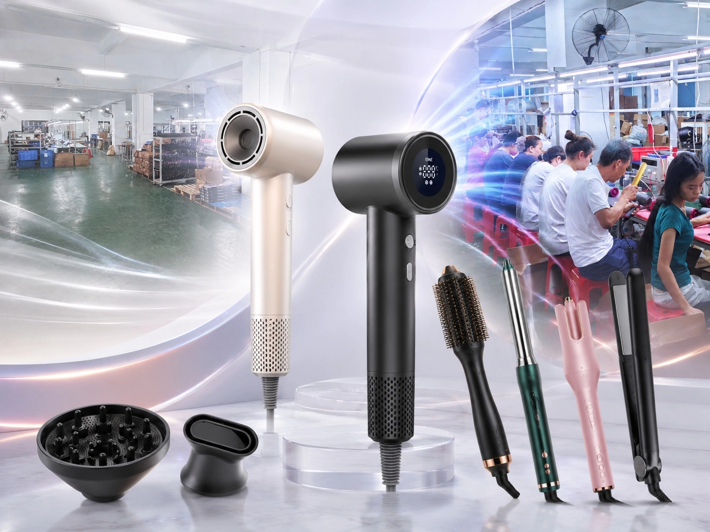 Modern factory assembly line