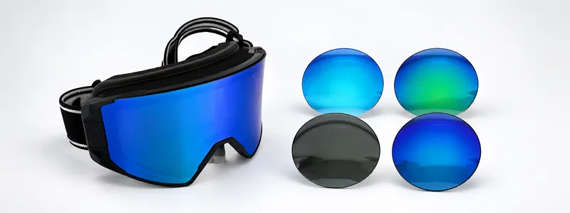 Ski goggle and sports lens samples