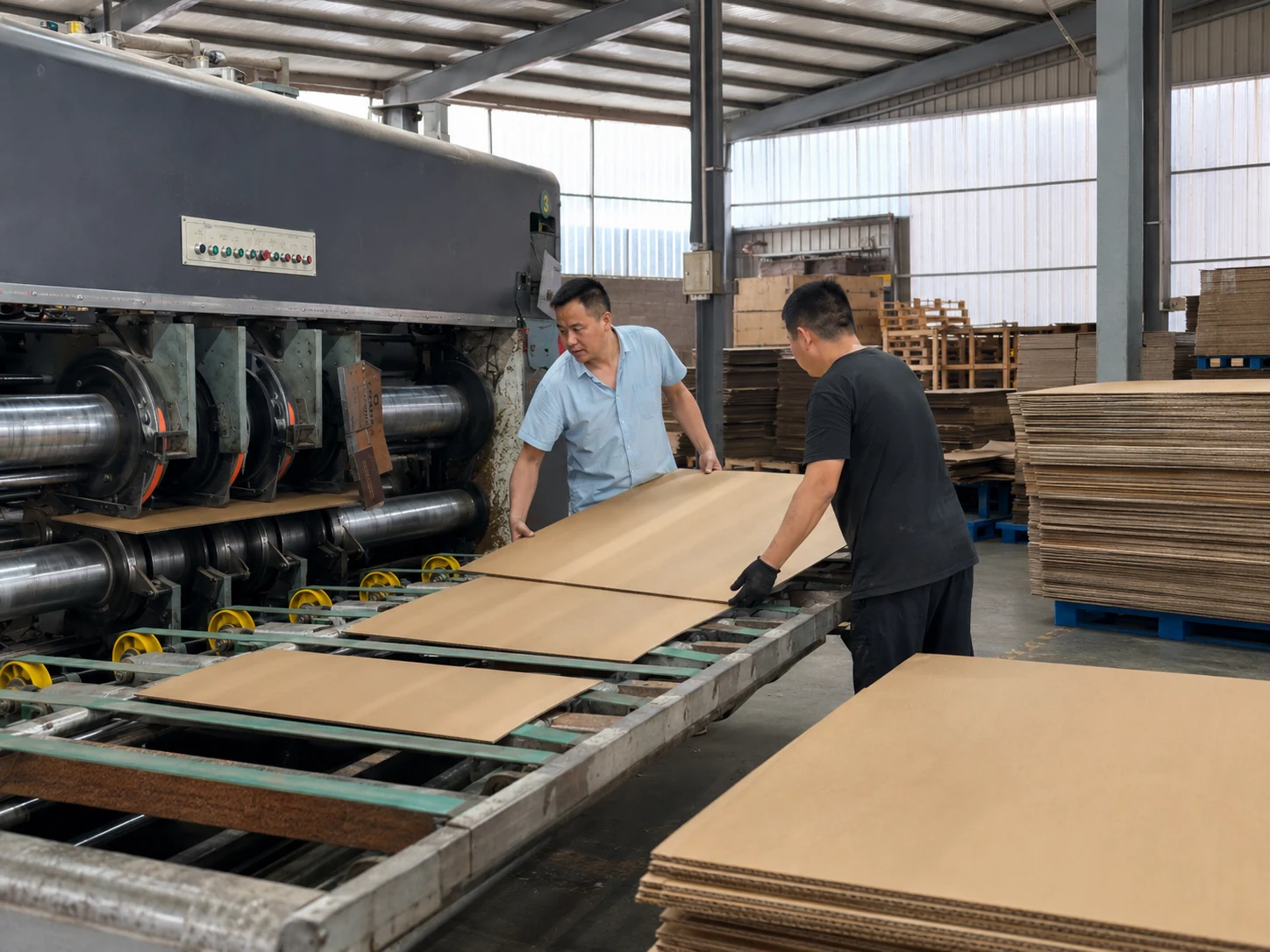 Packaging material processing area
