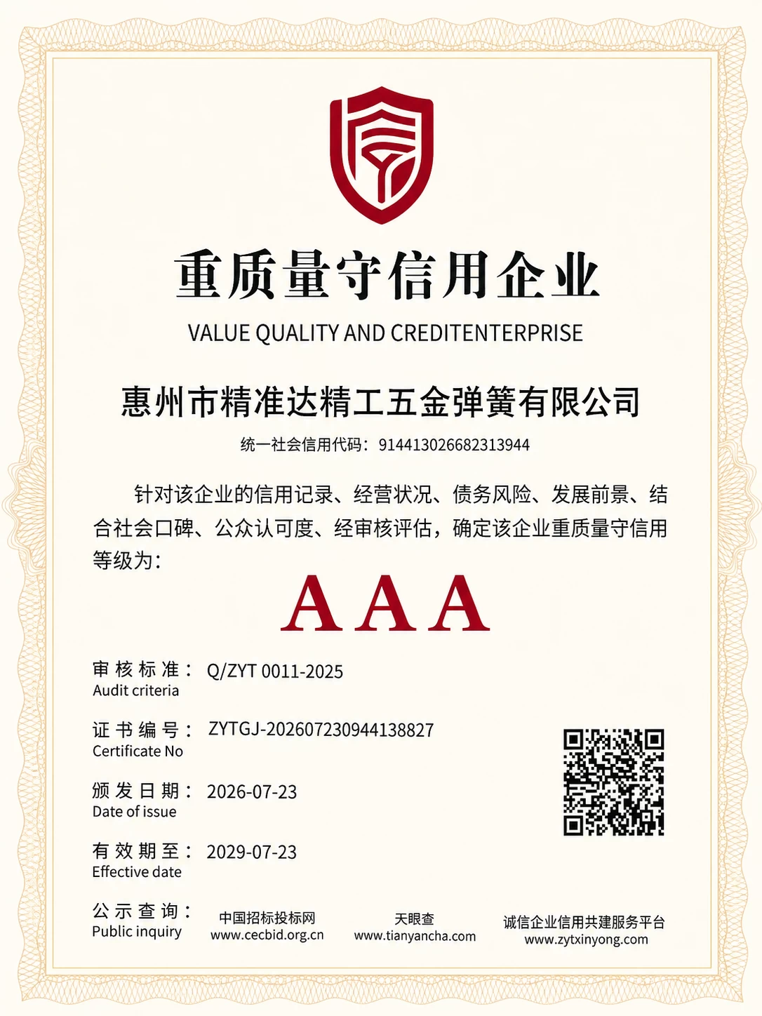 Certificate