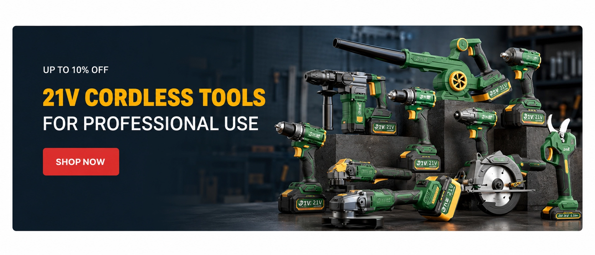 21V lithium power tools promotion banner