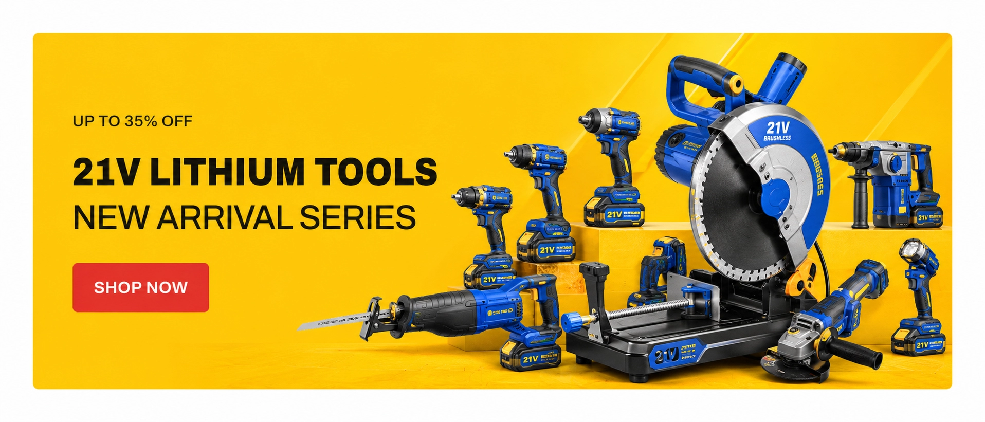 21V cordless power tools promotion banner
