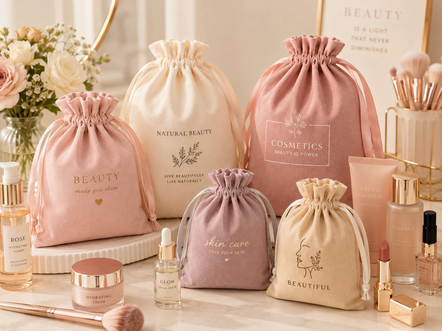 Cosmetics and beauty packaging bags