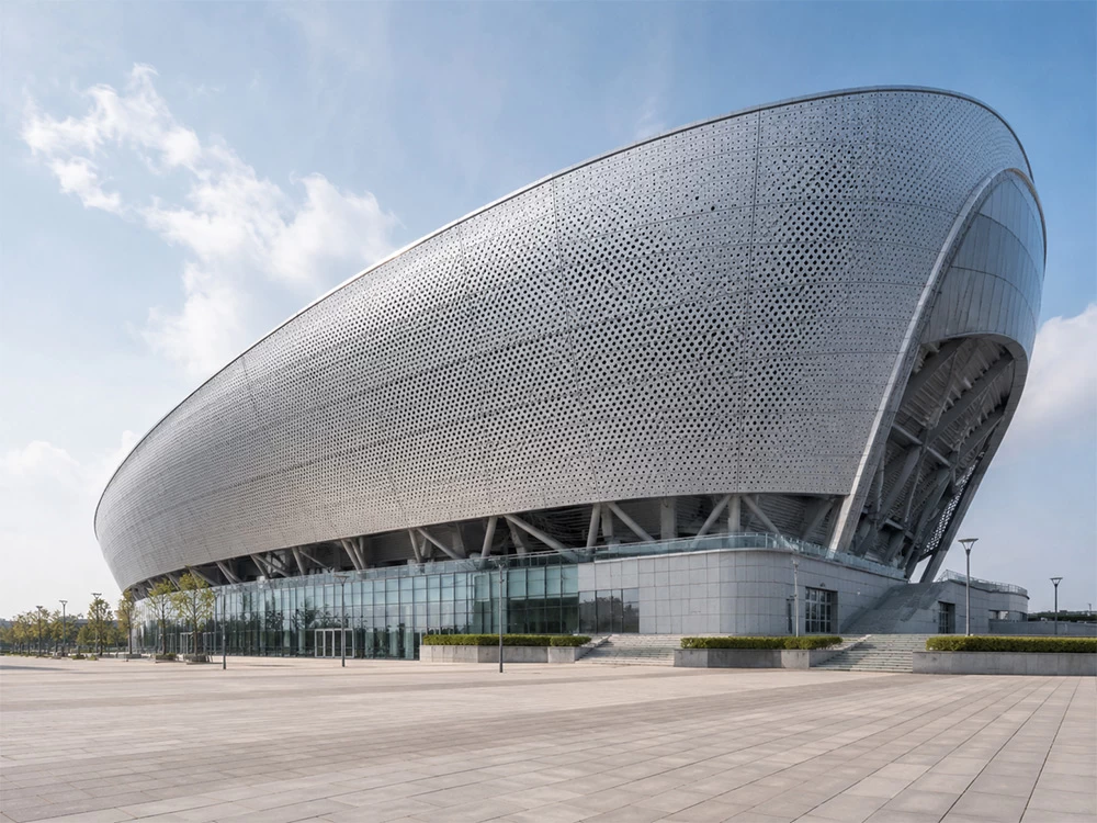 Stadium perforated aluminum panel
