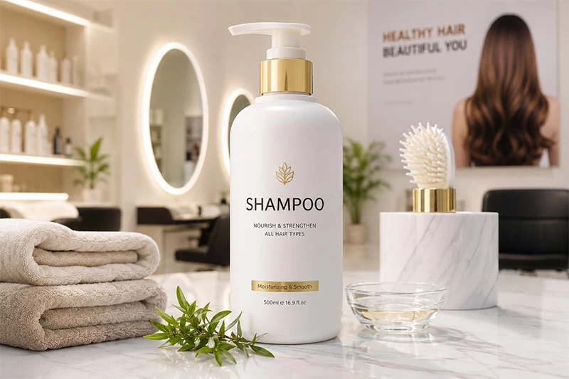 Private label shampoo application case