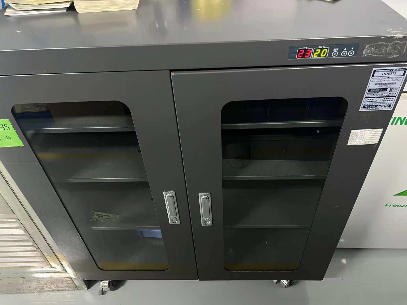 Moisture-controlled storage cabinet for components at BELIJ.
