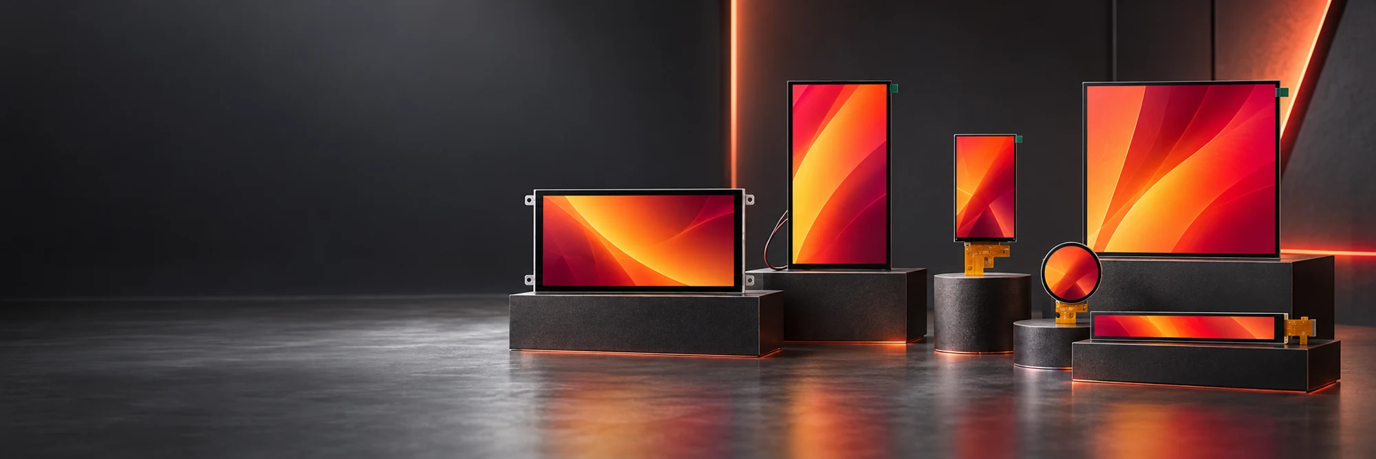 Illustrative TFT LCD display modules for customized display solutions.