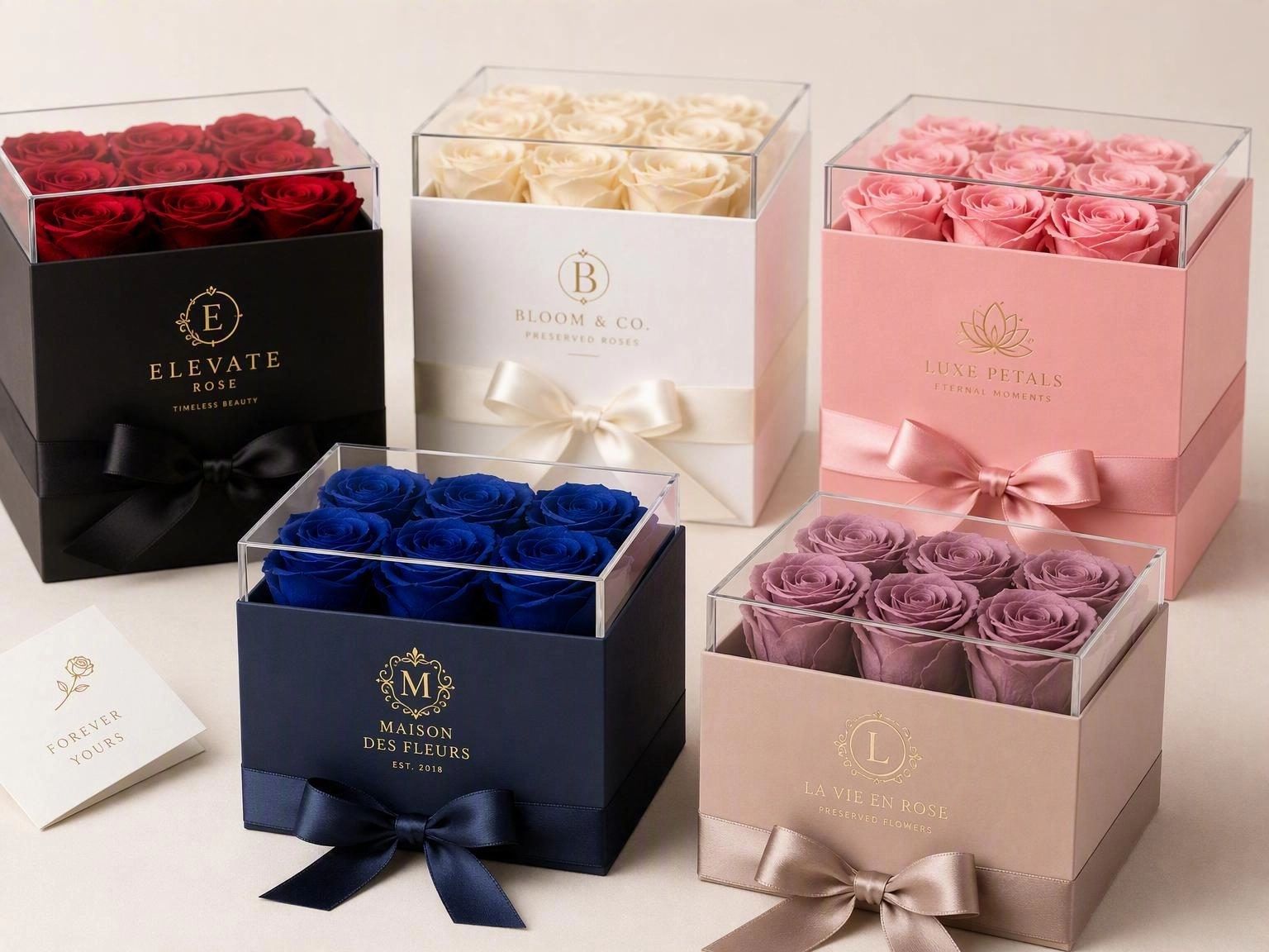 Custom preserved flower branding