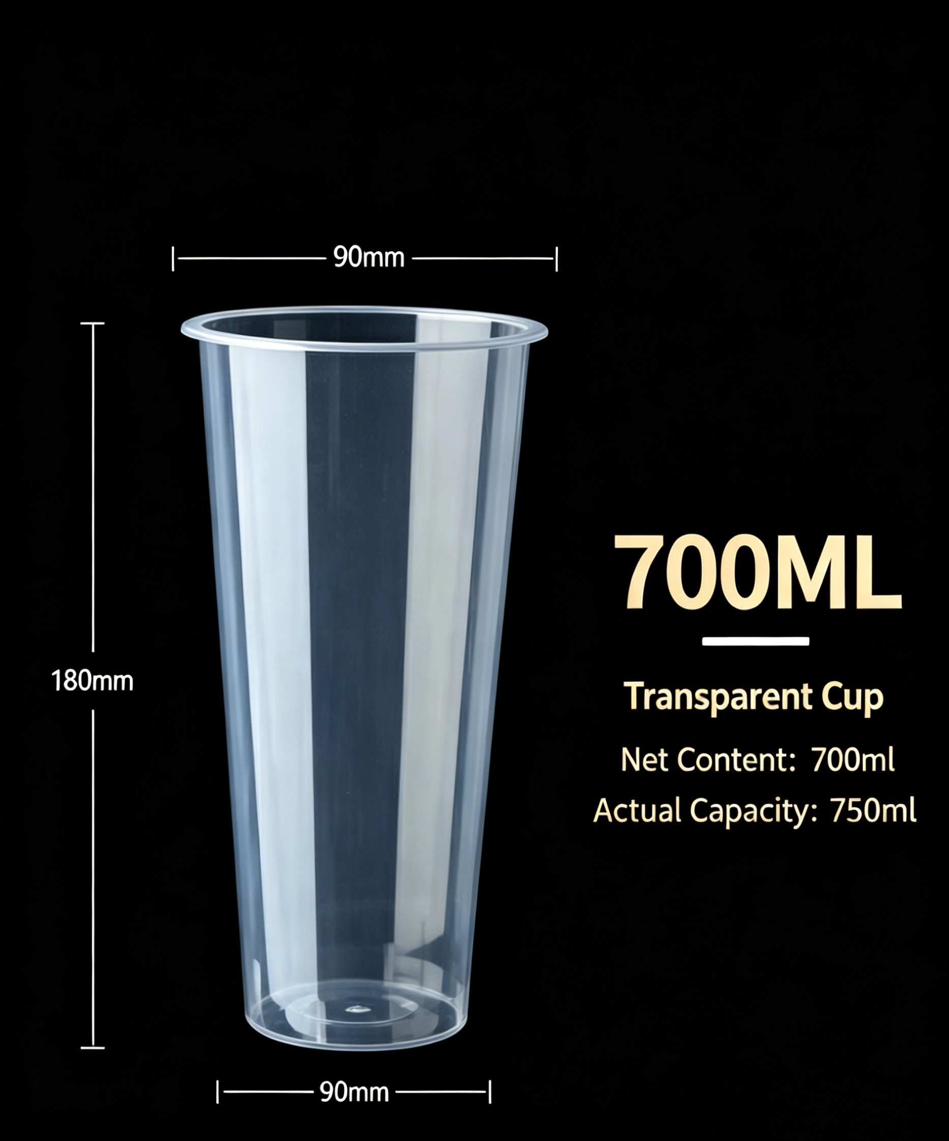 700 ml transparent PET cup