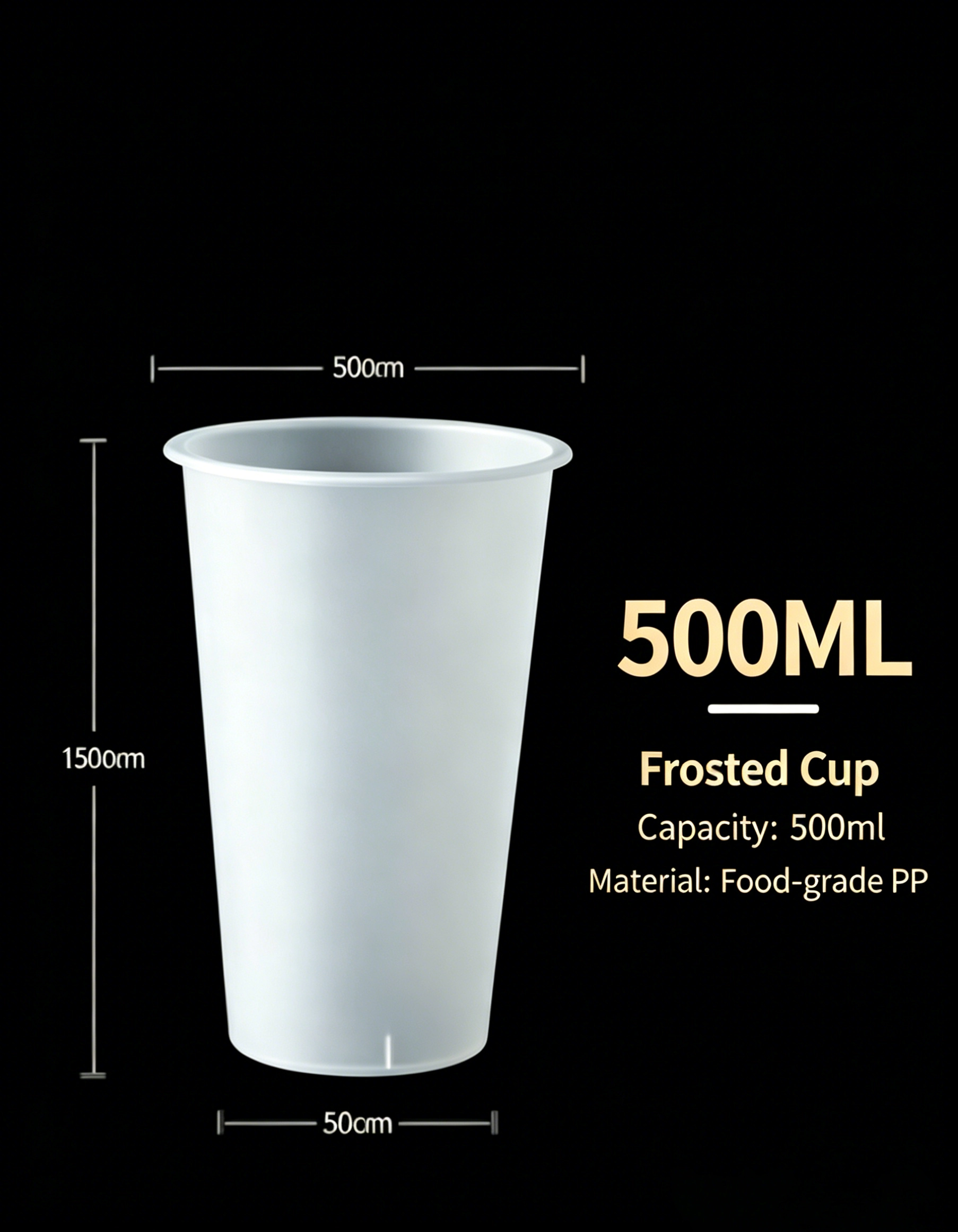 500 ml white PP cup