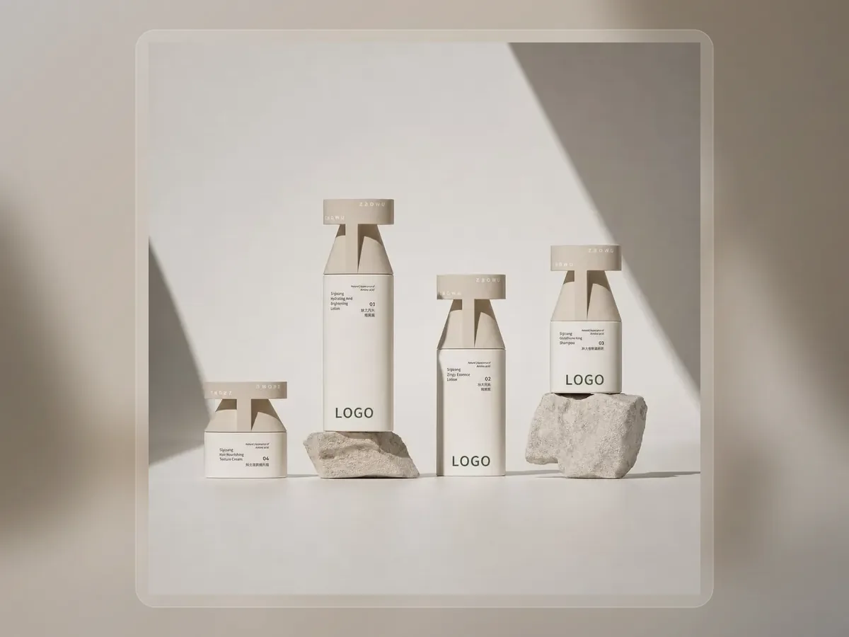 Clear amino acid shampoo pump bottles in multiple sizes on premium extended background