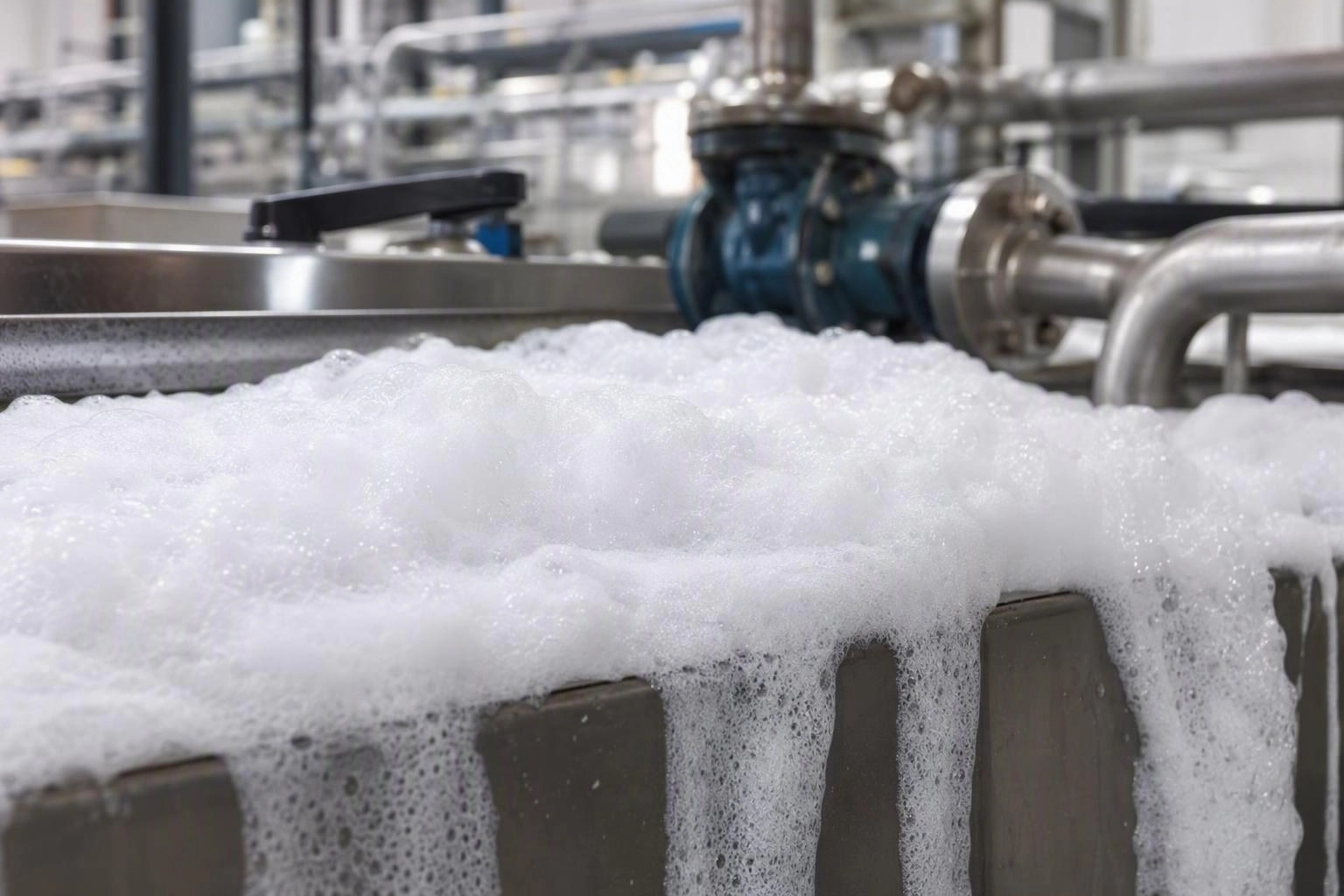 Foam layer on the surface of a degreasing tank