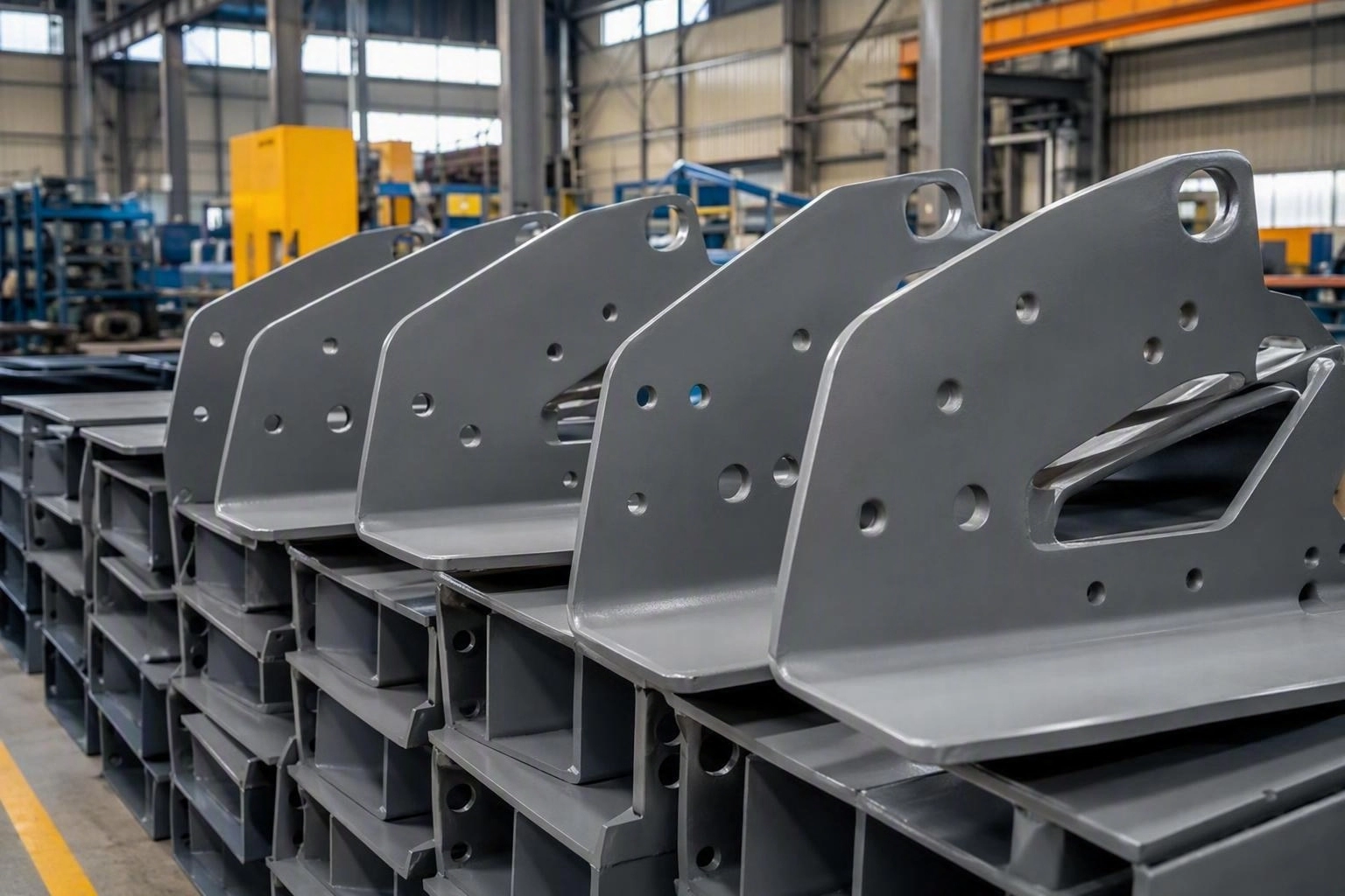 Clean rust free treated steel components in dry storage