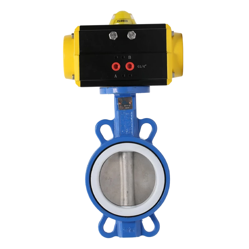 Pneumatic stainless steel fluoroplastic butterfly valve