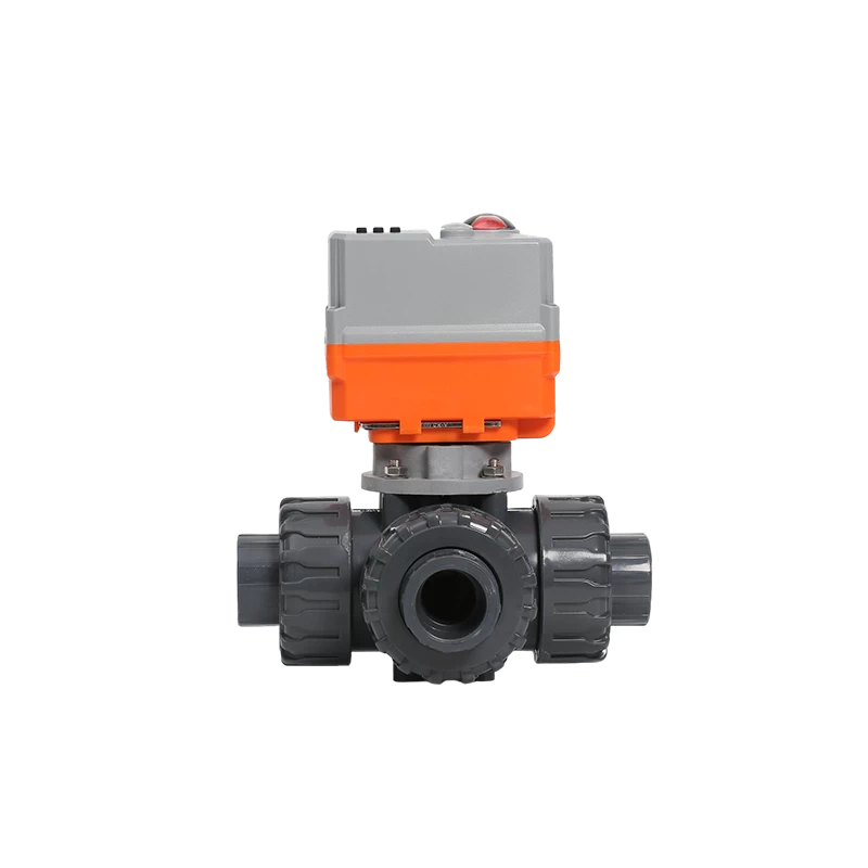 Electric PVC three-way ball valve