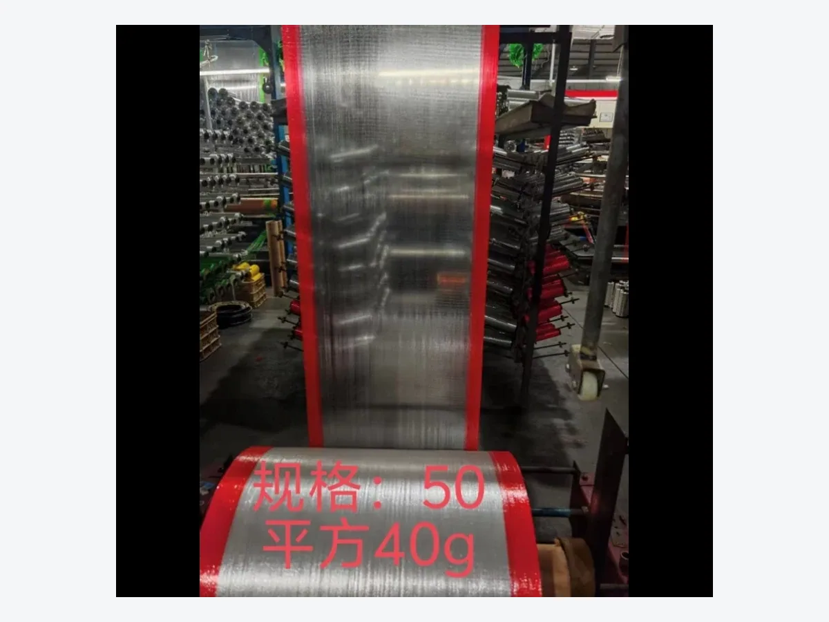 Transparent woven fabric roll inside the production area