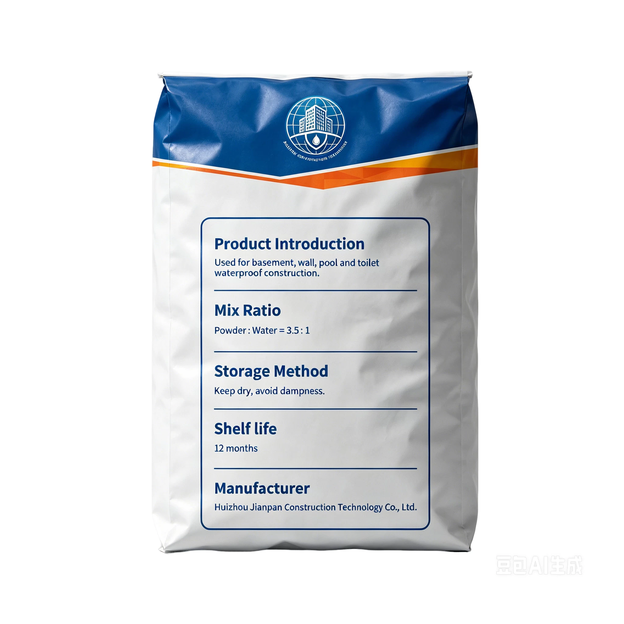 25kg Polymer Cement Waterproof Mortar, Building Basement Wall Pool Anti-Seepage Waterproof Material