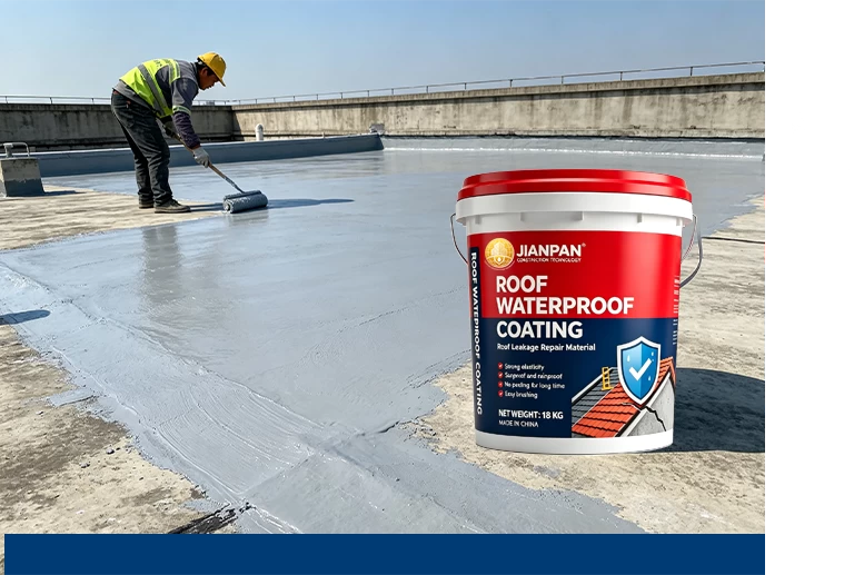 18kg Bucket Roof Waterproof Coating, Elastic Roof Leak Repair Waterproof Paint For Flat & Slope Roof