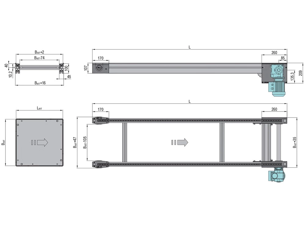 PCS2/L 08BS Pallet Conveyor product view 2 for industrial conveying