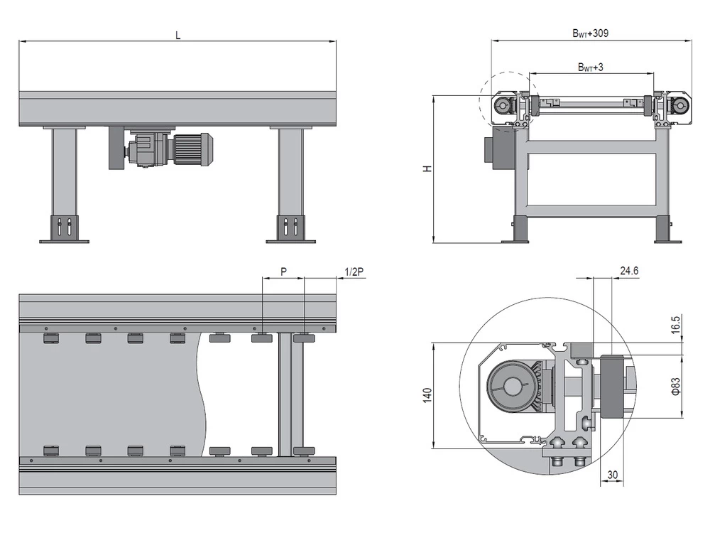 PCS5 BG1 Cantilever Bevel-Gear Pallet Conveyor product view 2