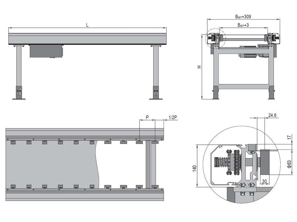 PCS5 CH1 Cantilever Chain-Drive Pallet Conveyor product view 2
