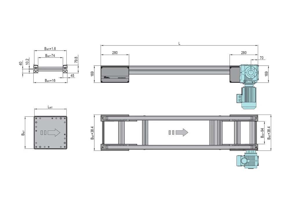 PCS1/H Flat Belt Pallet Conveyor product view 2