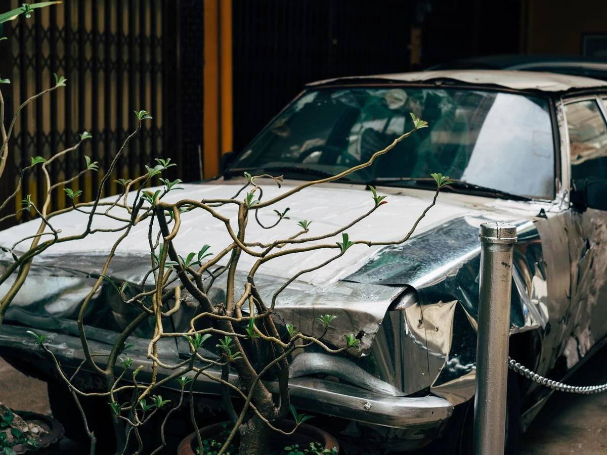 Dented Car Body Panel Needing Repair