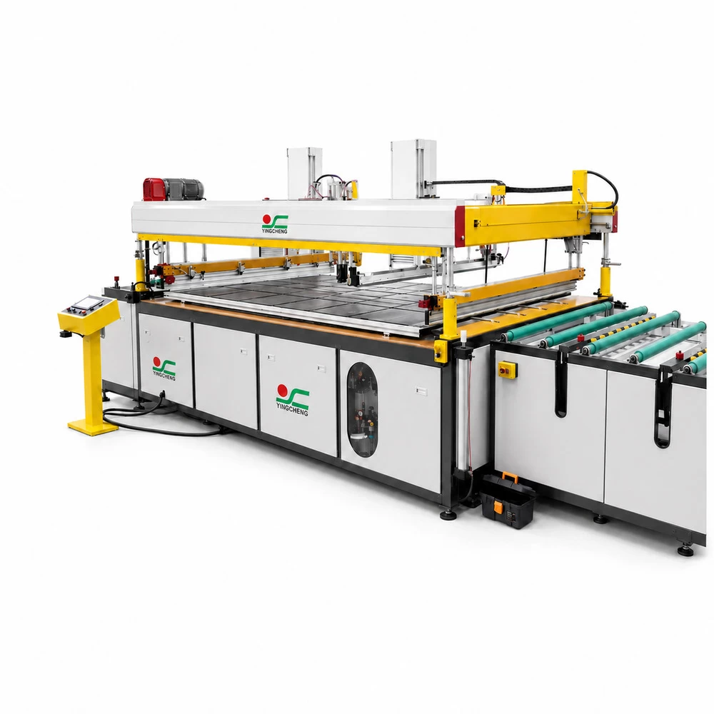 Four column automatic screen printing machine for large flat glass panels