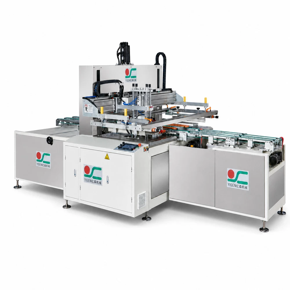 Integrated YCS glass screen printing machine with automated transfer conveyors
