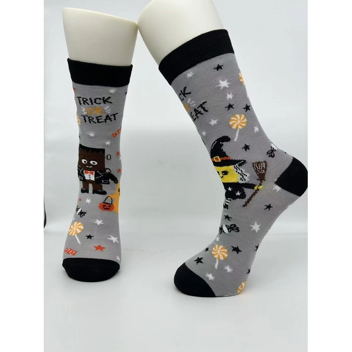 Halloween Crew Socks | 144-Needle Jacquard Festive Pattern Socks