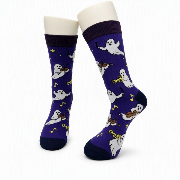 Halloween Crew Socks | 144-Needle Jacquard Festive Pattern Socks