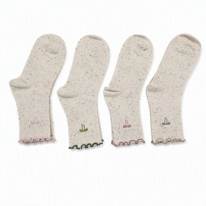 Bow Embroidery Socks | Cute Embroidered Girls Socks