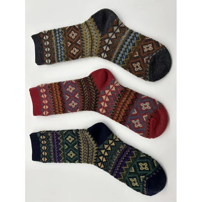 Double-Needle Wool Socks | Warm Anti-Pilling Merino Blend Socks