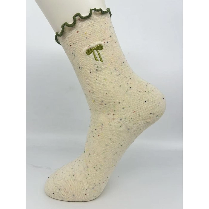 Bow Embroidery Socks | Cute Embroidered Girls Socks