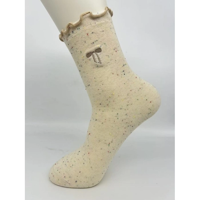 Bow Embroidery Socks | Cute Embroidered Girls Socks